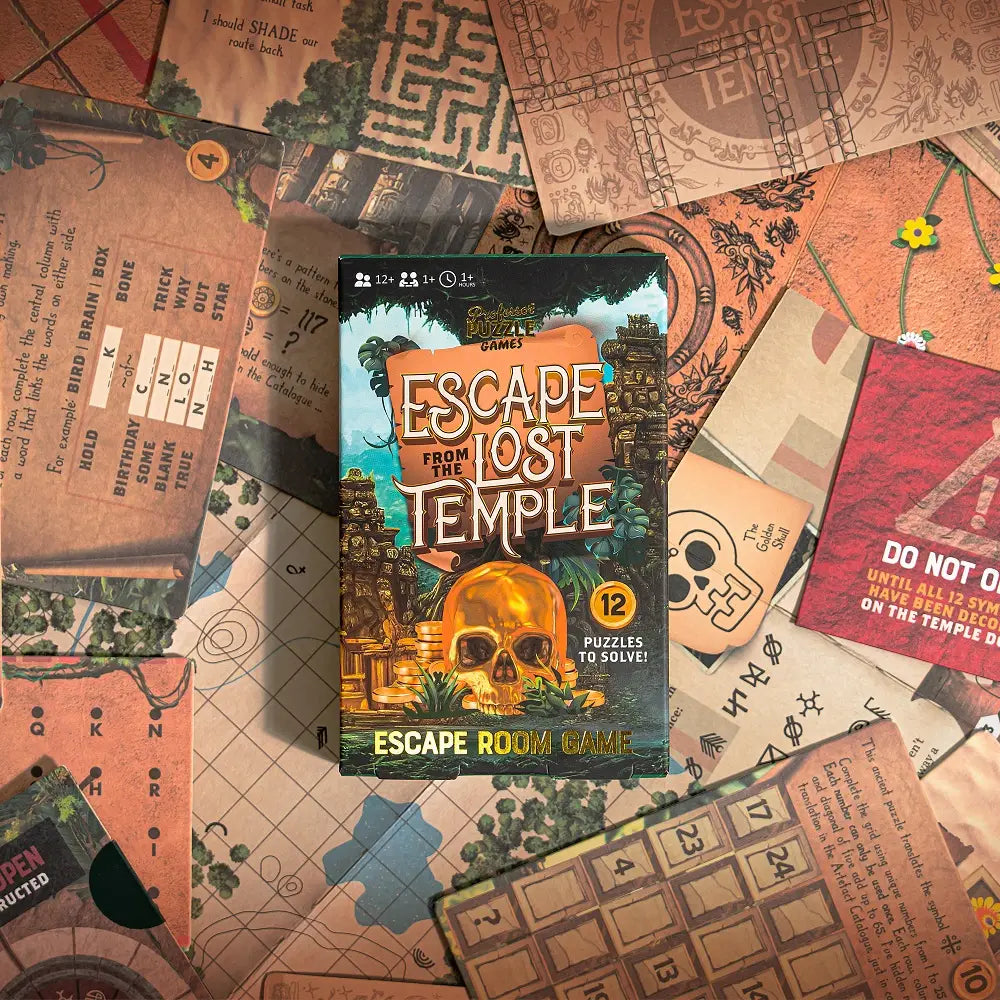 Escape Room Board Game - Escape From The Lost Temple Adventure Game for Adults & Teens | Perfect for Family Game Nights, Team Building & Party Entertainment