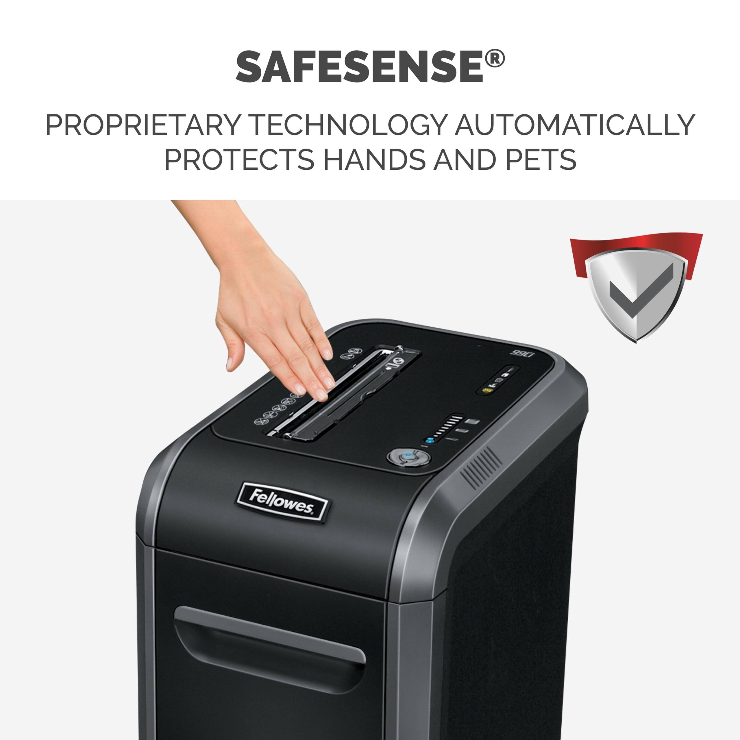 Fellowes Powershred 99Ci 18-Sheet Cross-Cut Paper Shredder - 100% Jam Proof Heavy Duty Office & Home Shredder Machine, Black/Gray (Model 3229904) | Ideal for Confidential Document Destruction & Small Business Security