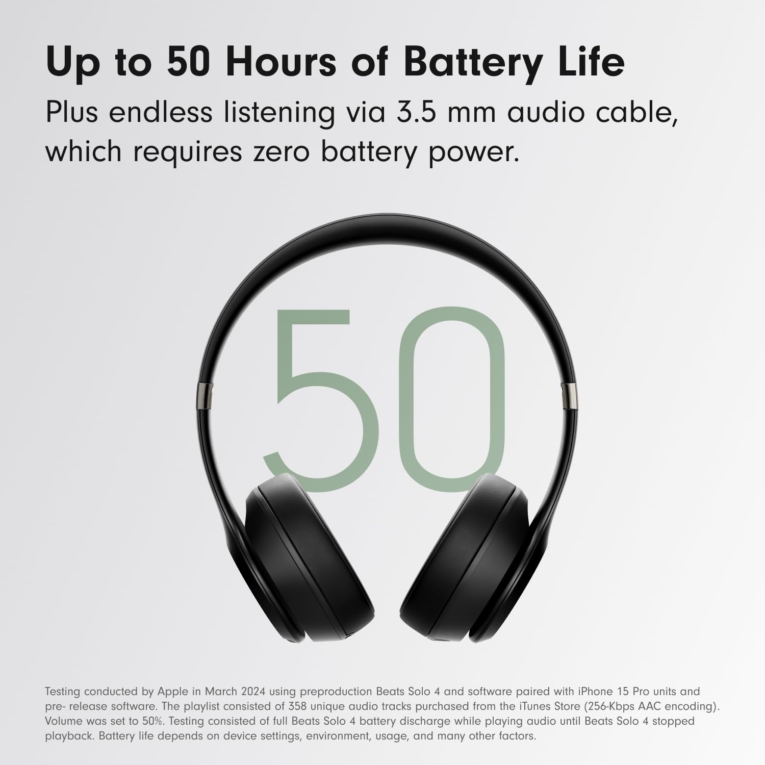 Beats Solo 4 Wireless Bluetooth On-Ear Headphones - 50H Battery, Apple & Android Compatible, Noise Isolation - Matte Black for Commuting, Workouts & Travel