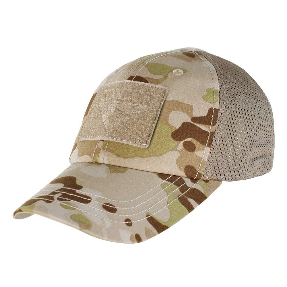 Condor Mesh Tactical Cap Multicam Arid - Lightweight Military Baseball Hat for Outdoor, Hiking & Airsoft - Adjustable & Breathable Combat Cap for Men