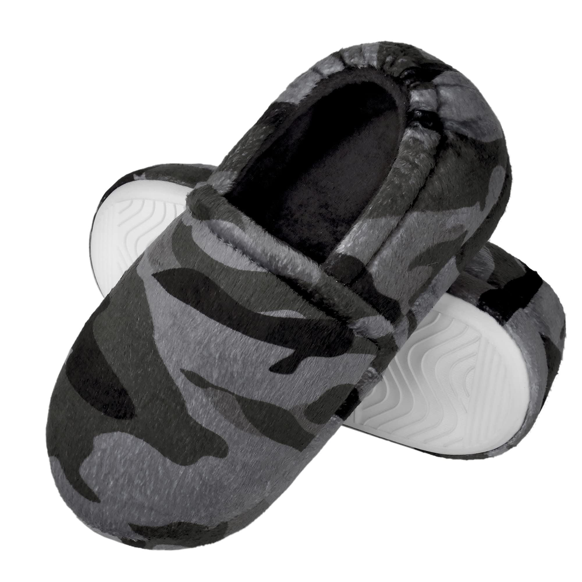 **Non-Slip Boys Slippers for Kids - Soft Memory Foam Indoor/Outdoor Slippers for Little & Big Kids - Comfy House Shoes for Playtime & Relaxation**