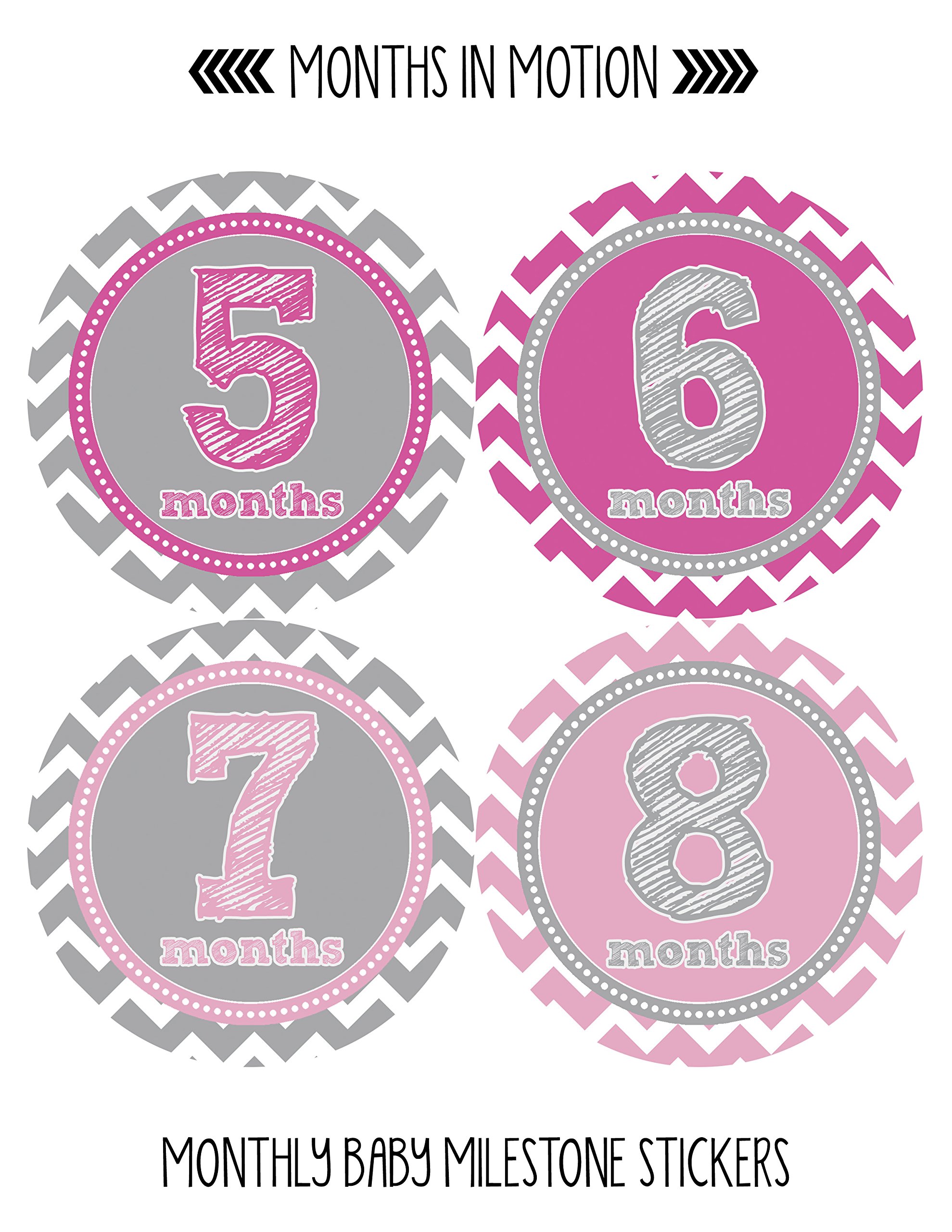 Baby Milestone Stickers for Newborn Girls - Monthly Growth Photo Stickers - Adhesive Baby Girl Stickers for First Year - Perfect for Baby Photo Albums, Scrapbooking, and Monthly Milestone Pictures