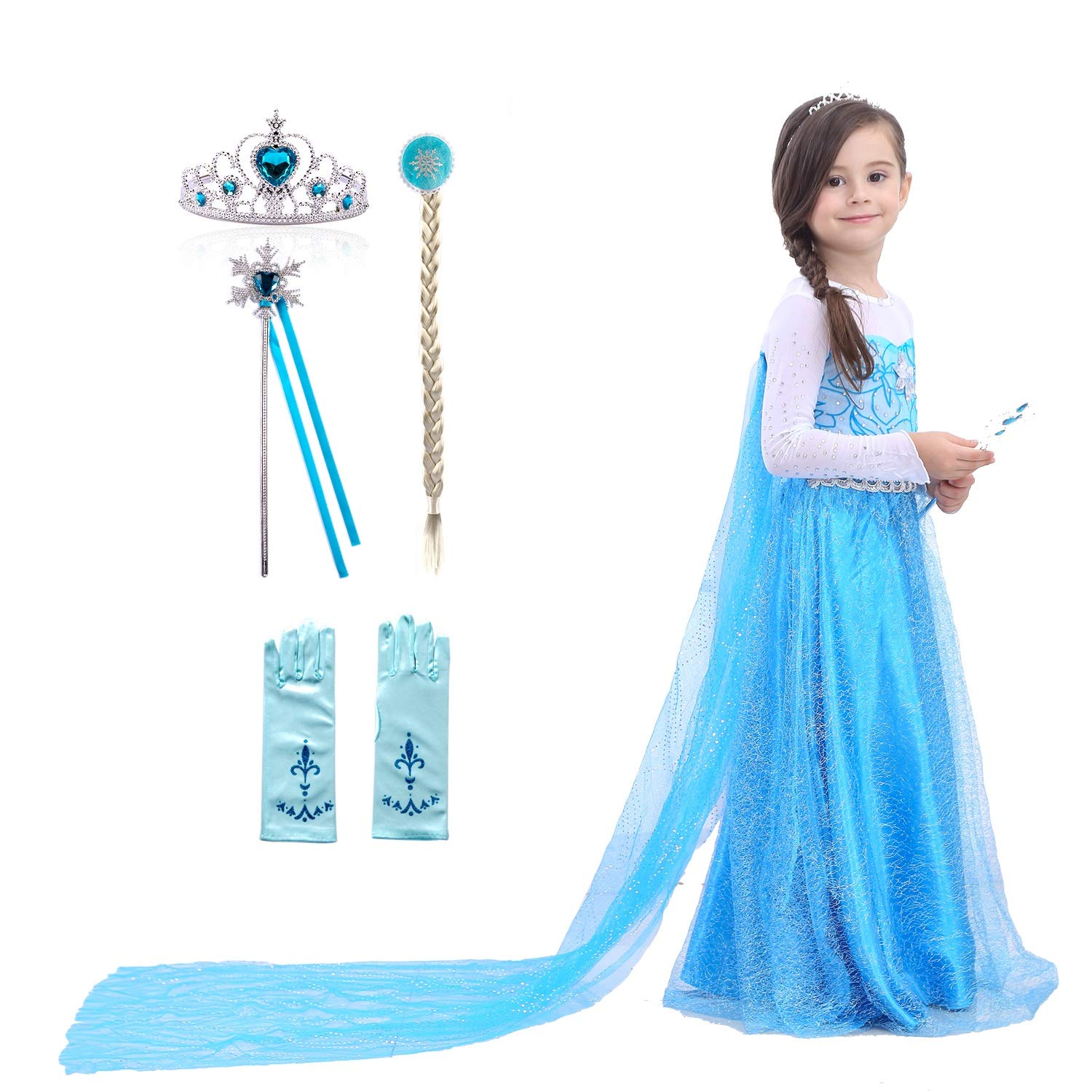 Princess Costume for Girls - Elegant Dress Up Fancy Outfit for Halloween, Christmas & Birthday Parties | Toddler Princess Dress for Special Occasions & Pretend Play