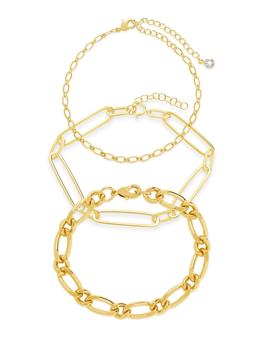 3-Piece Stacked Chain Bracelet Set for Women - Trendy Layered Bracelets for Everyday Wear & Gift Giving