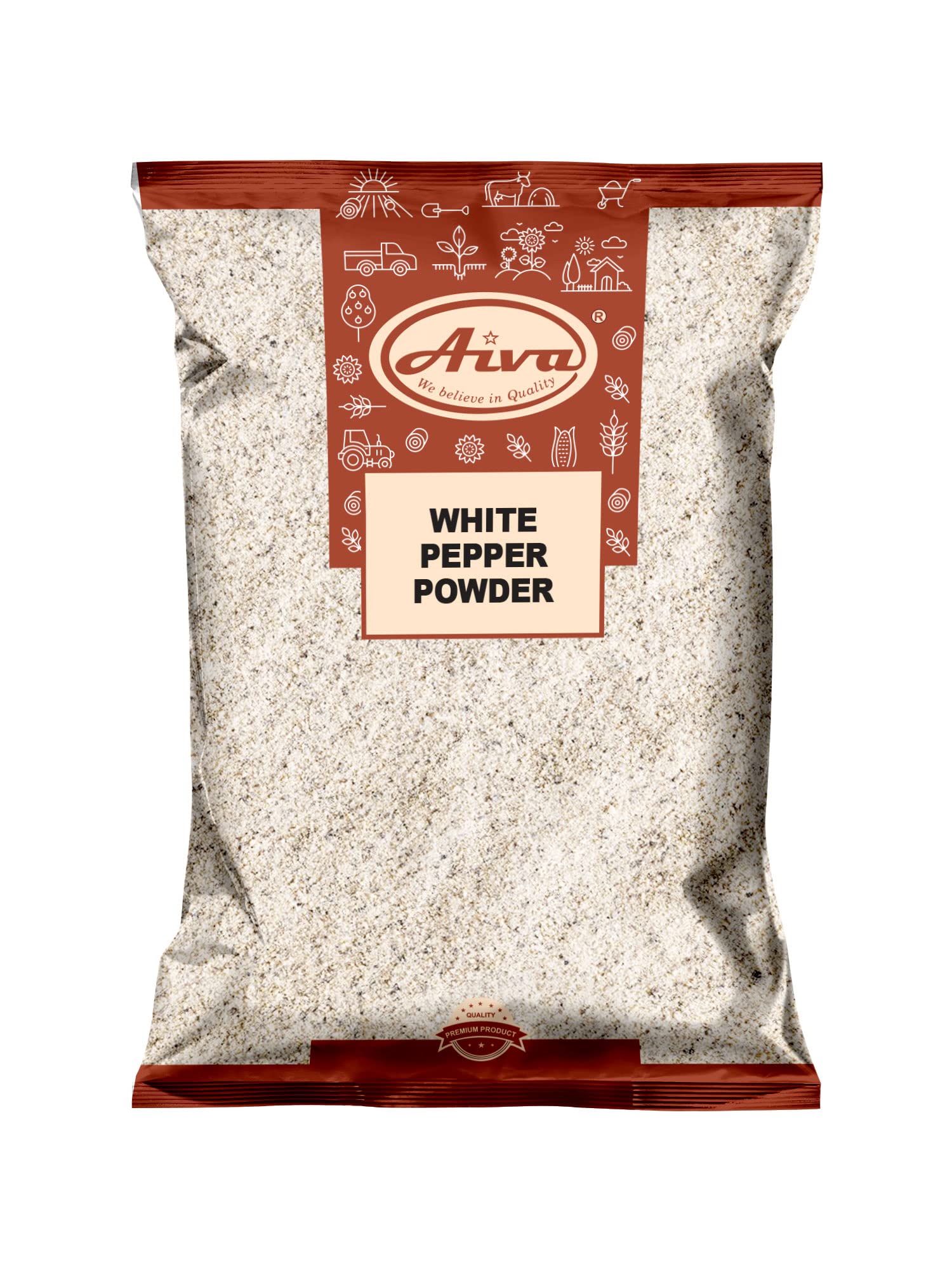 Premium Aiva Ground White Pepper Powder (4 LB Bulk) | High-Quality A-Grade White Peppercorns for Cooking, Seasoning, Marinades & Baking | Perfect for Restaurants, Home Kitchens & Food Processing