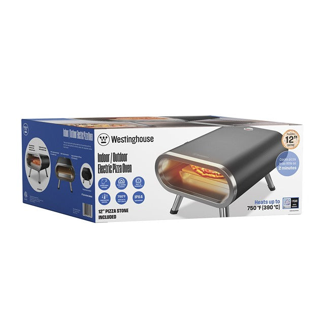 Westinghouse Electric Pizza Oven - Countertop Pizza Maker for Home, Restaurant & Outdoor Use | Fast Cooking, Even Heating | Perfect for Parties, Camping & Family Dinners