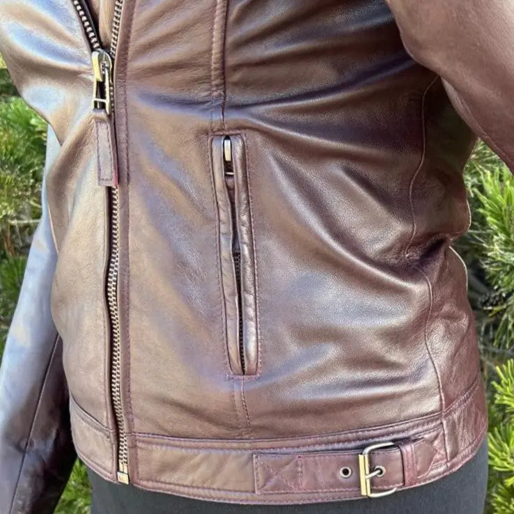 BOL Women's Genuine Leather Biker Jacket - Stylish Motorcycle Outerwear for Riding & Fashion | Perfect for Casual Wear, Night Out & Motorcycle Enthusiasts