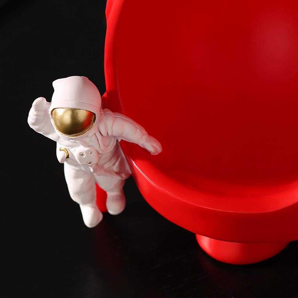 Gold Astronaut Figurine Key & Jewelry Tray - Resin Decorative Bowl for Candy, Earrings, Keys - Unique Home Desk Decor, Wedding Gift, Tabletop Sculpture - Perfect for Space-Themed Rooms & Office Organization