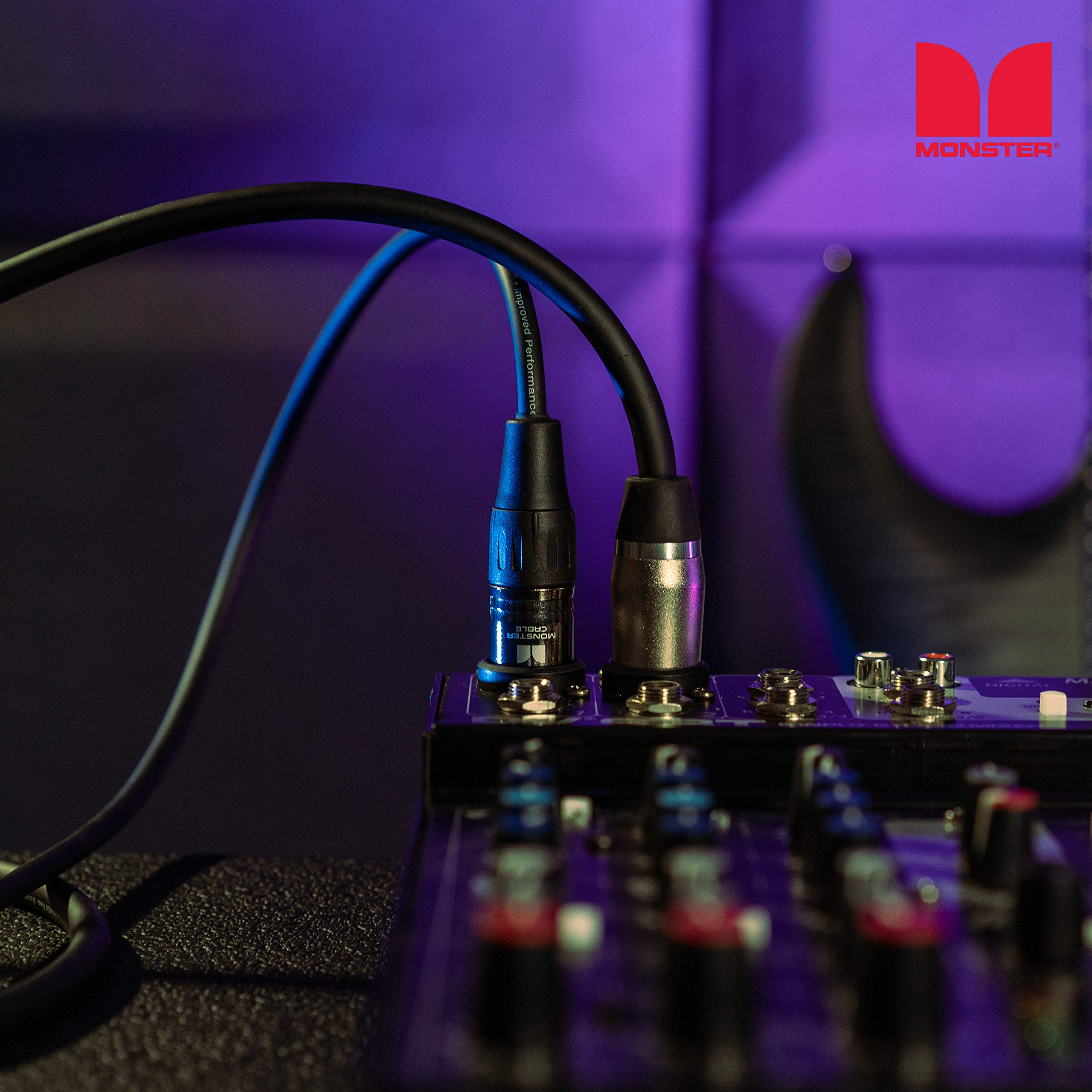 Monster Cable Prolink Studio Pro 2000 XLR Microphone Cable - 5ft Gold Plated Connectors, High-Quality Multi-Gauge Wire for Professional Audio Recording, Live Performances & Studio Sessions