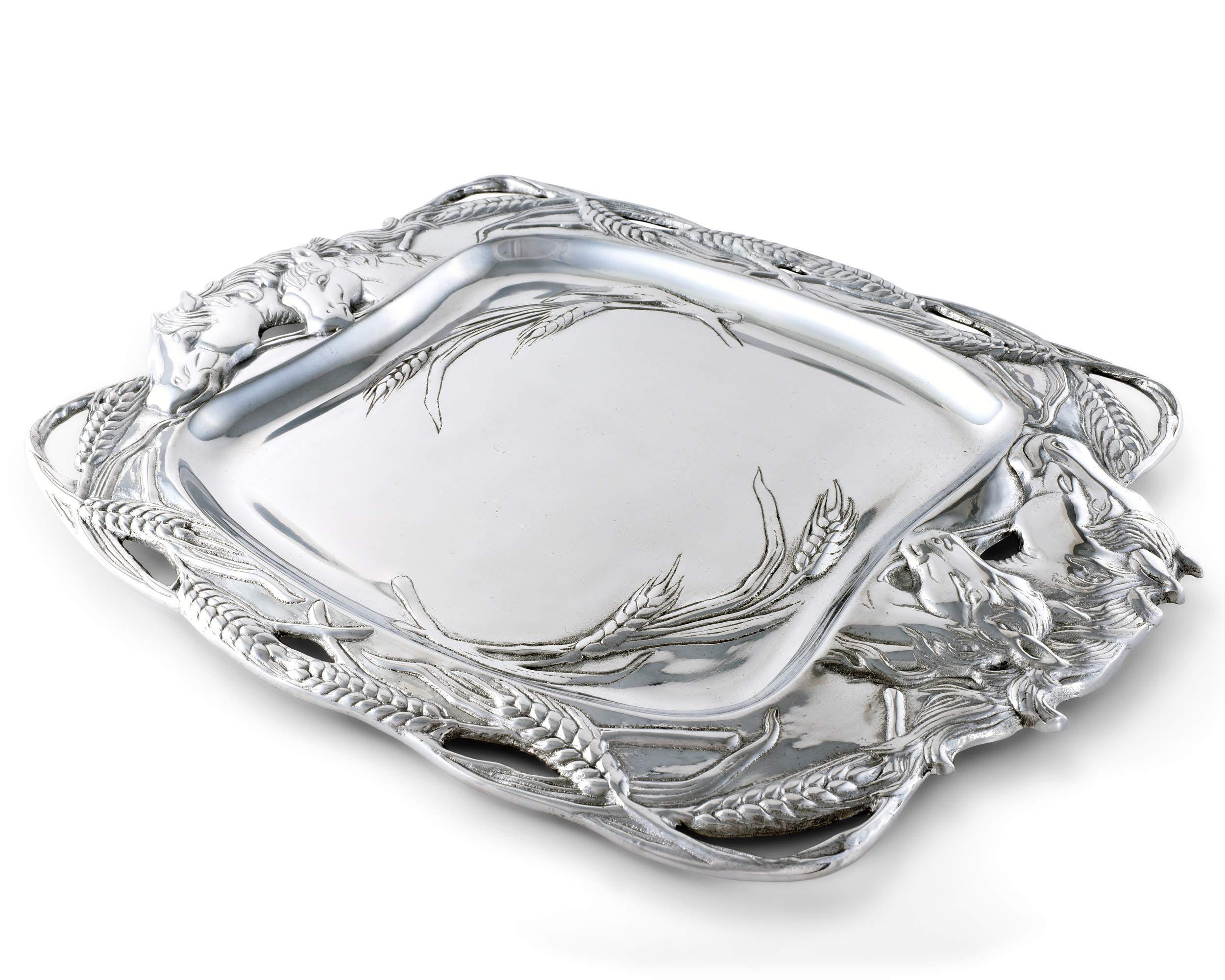 Arthur Court Designs Aluminum Horse Serving Tray - 18.5