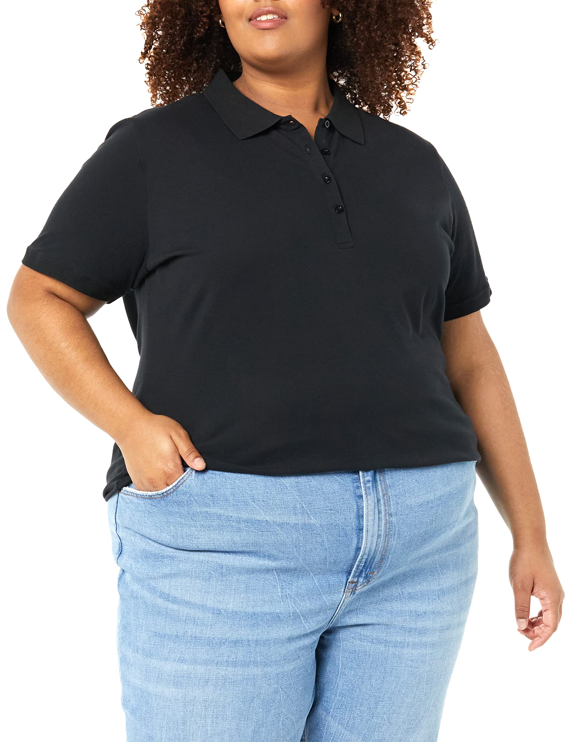 Amazon Essentials Women's Short-Sleeve Polo Shirt - Comfortable Cotton Blend Top for Casual & Work Wear | Perfect for Office, Golf & Everyday Outfits