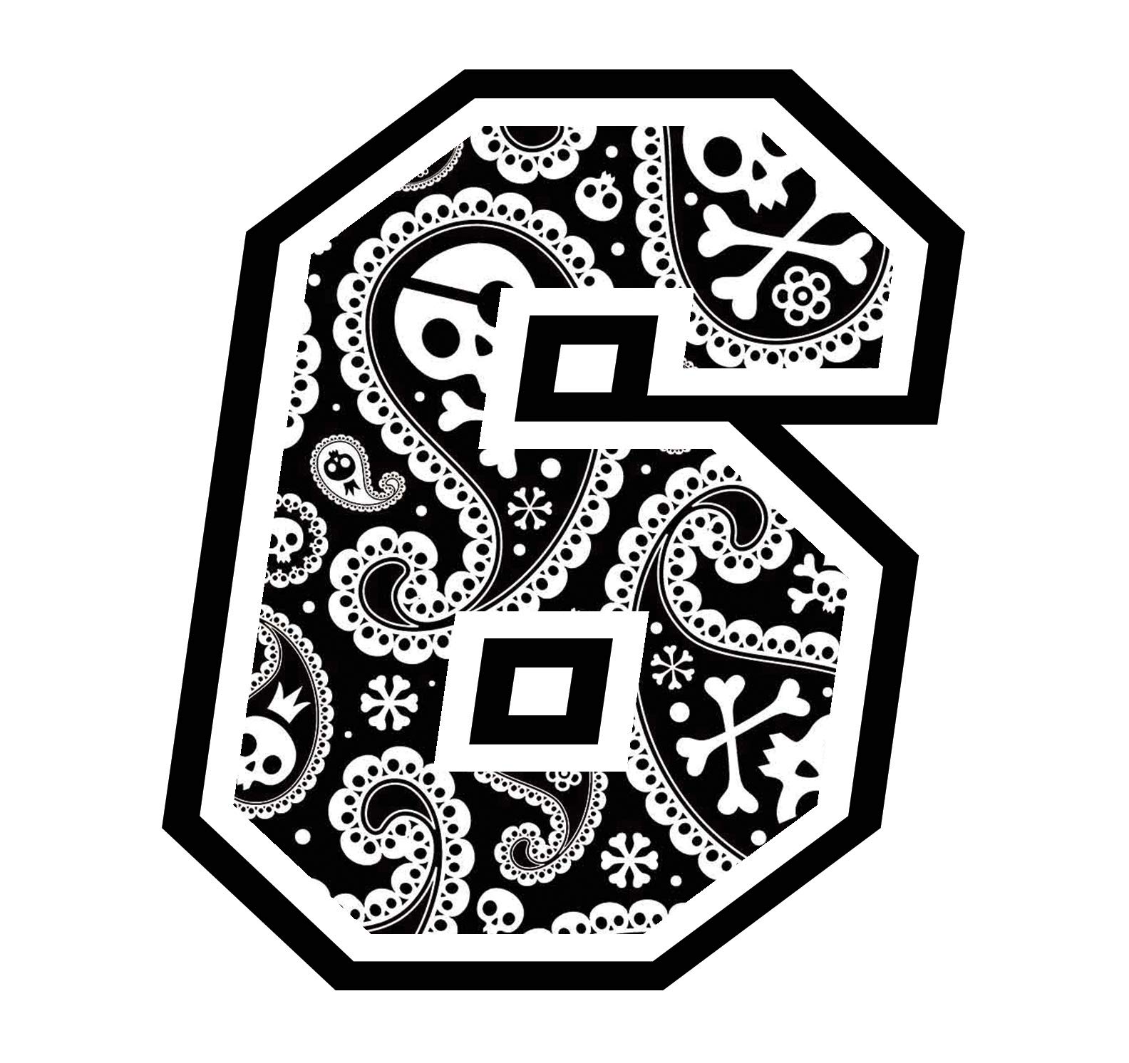 Motorcycle Race Number Stickers 8-14cm - Skull, Henna Flowers, Black & White Smile Designs - Durable Vinyl Decals for Motocross, Track, Auto, Bike | Perfect for Helmets, Bikes & Racing Gear
