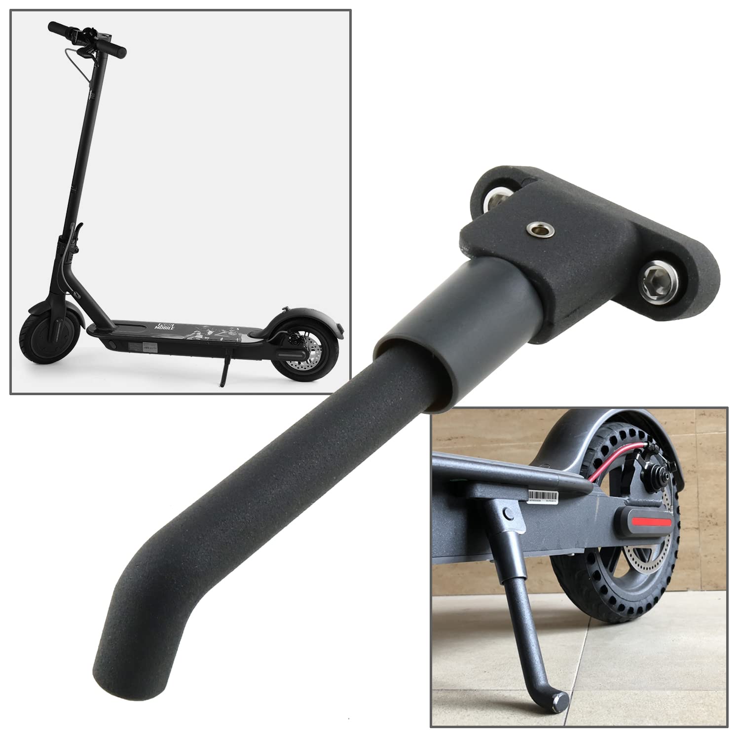 Xiaomi M365/PRO Electric Scooter Kickstand - Gray Foot Support Bracket with 2 Screws | Replacement Part for Repair | Perfect for Commuting & Urban Travel