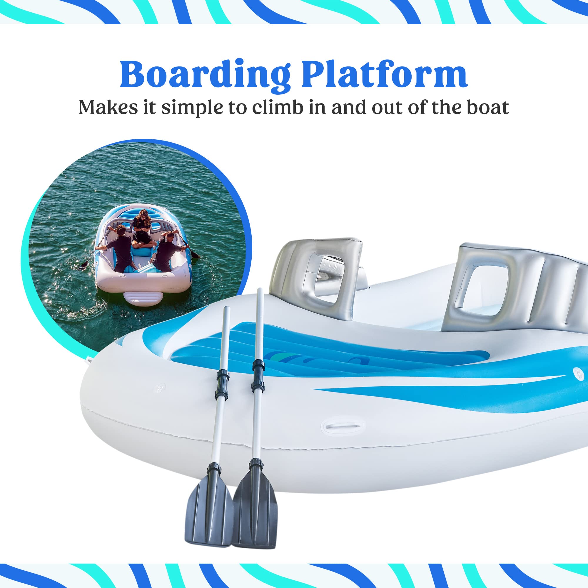 **Premium Lake Floats for Adults & Family - Inflatable Floating Island with Air Pump, Oars, Repair Kit & Carry Bag - Perfect for Relaxing, Swimming & Summer Fun on the Lake**