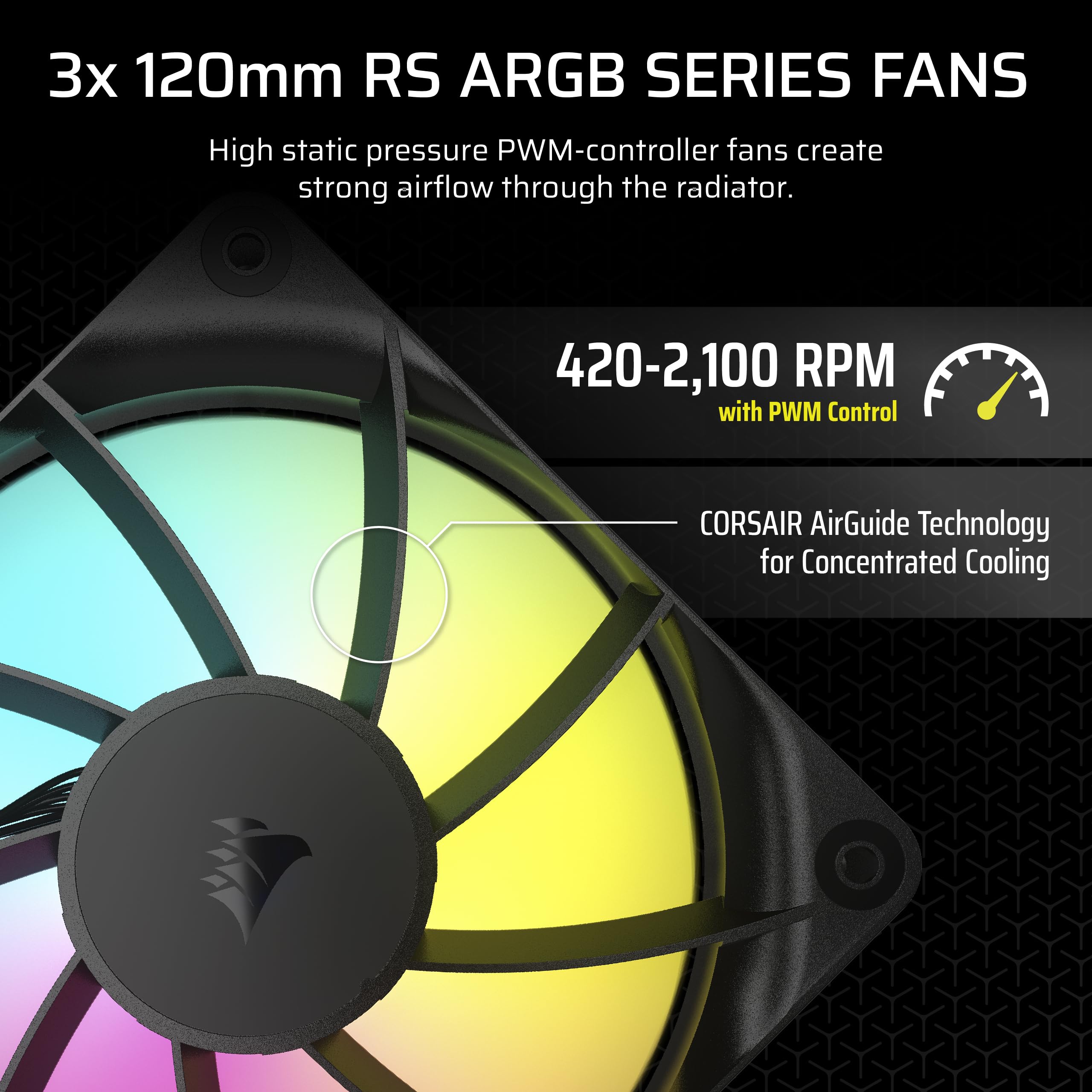 CORSAIR Nautilus 360 RS ARGB Liquid CPU Cooler - 360mm AIO RGB Water Cooling System with 3x RS120 ARGB Fans - Quiet Performance for Intel LGA 1851/1700 & AMD AM5/AM4 - Perfect for Gaming PCs, Workstations, and High-Performance Computing
