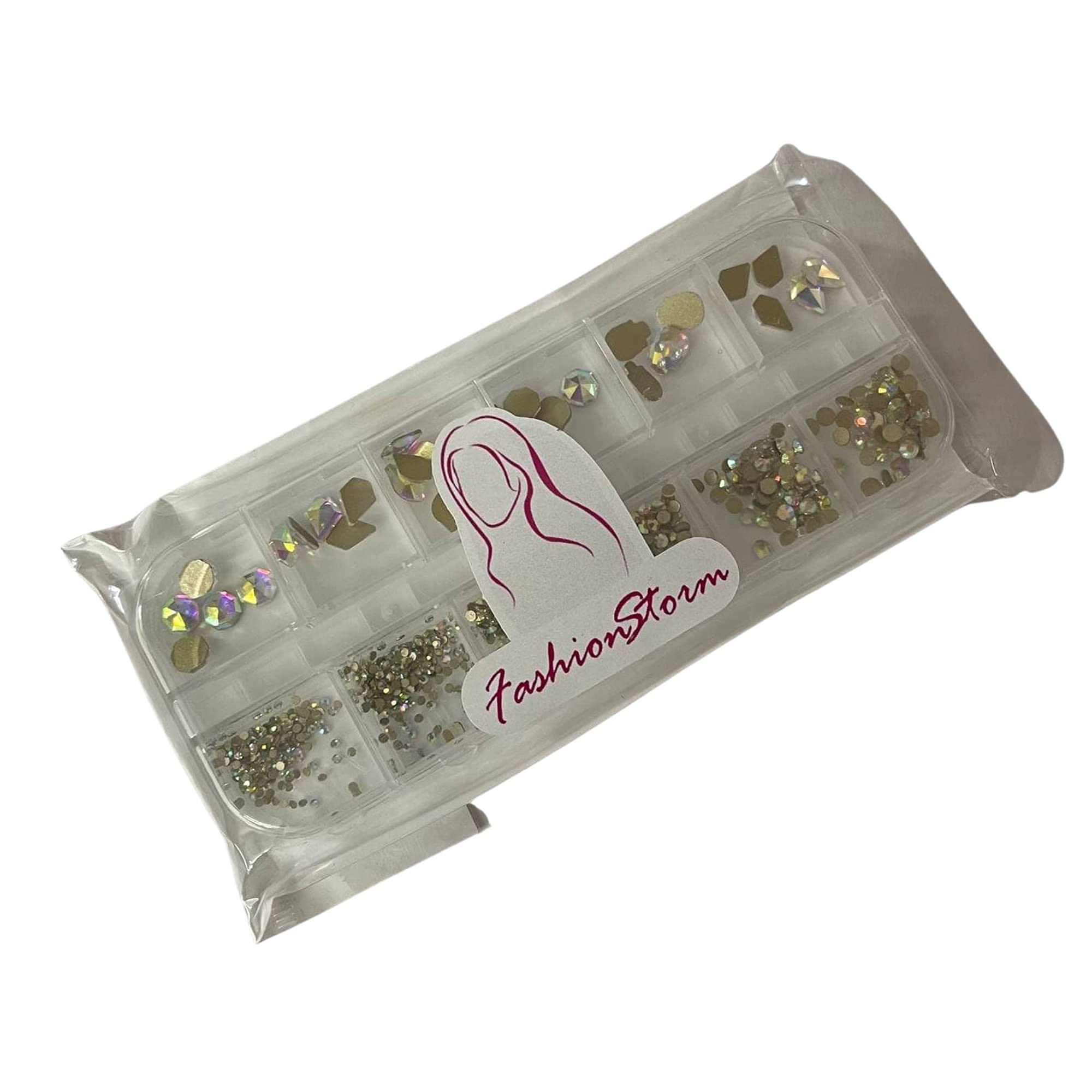 Crystal Nail Art Rhinestones - 12 Designs Non Hotfix Flatback Acrylic Gems for 3D Nails DIY Decoration | Perfect for Manicure, Nail Salon & Home Nail Art