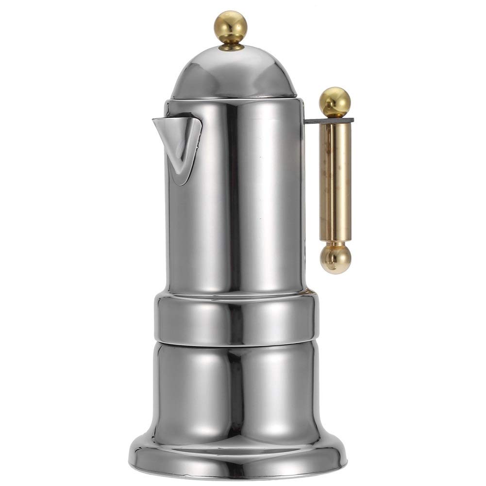 Maxmartt 4-Cup Stainless Steel Moka Pot - Stovetop Espresso Maker with Safety Valve for Rich Italian Coffee | Perfect for Home, Camping & Office Use