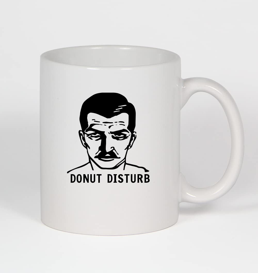 Donut Disturb Anime Ceramic Coffee Mug - 11oz White Japanese Kawaii Cup for Tea, Hot Chocolate & Office Use - Perfect Gift for Anime Fans & Coffee Lovers