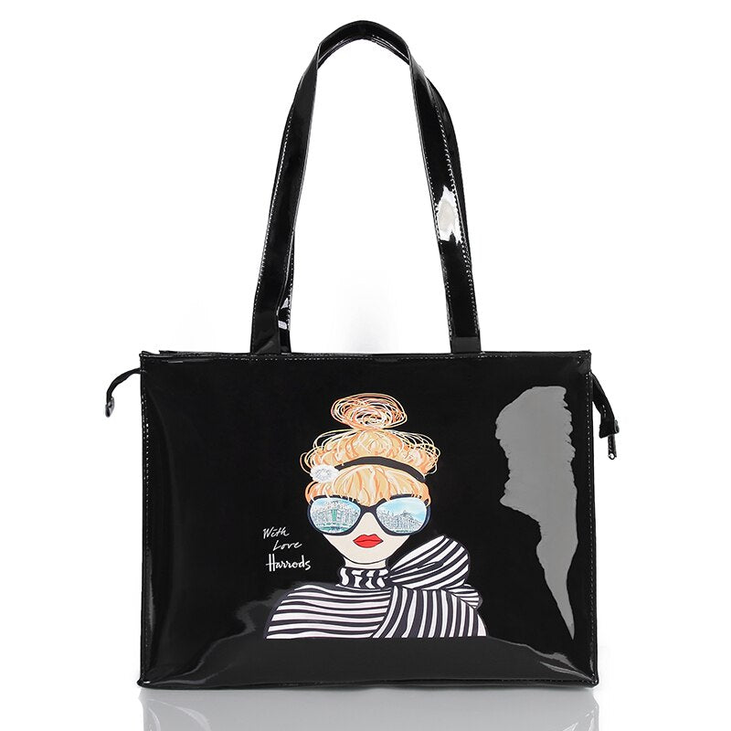 Eco-Friendly Women's Floral Tote Shopping Bag - Reusable Grocery Bag for Beach, Market & Daily Use