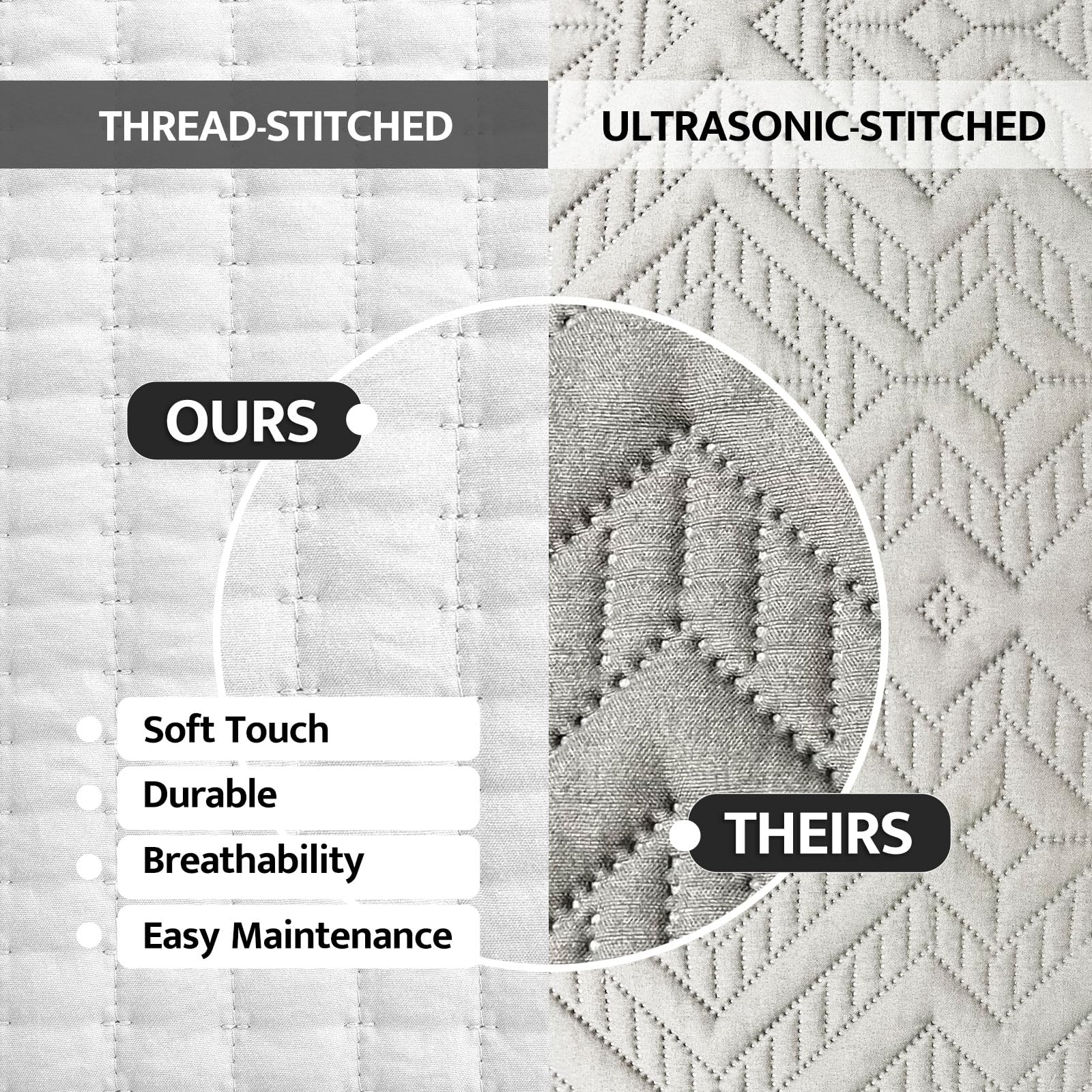 Petrichor White Queen Size Quilt Set - Ultra Soft, Breathable & Lightweight All-Season Bedspread | Pre-Washed, Machine Washable 3-Piece Comforter (90