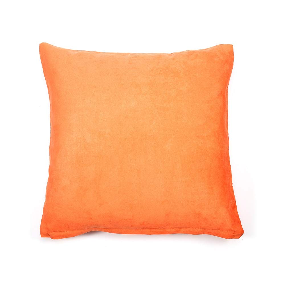 Soft Solid Color Decorative Throw Pillow Cover 45x45cm - Orange Cushion Case for Sofa, Couch & Bedroom Decor | Home Living Room Accent Pillow