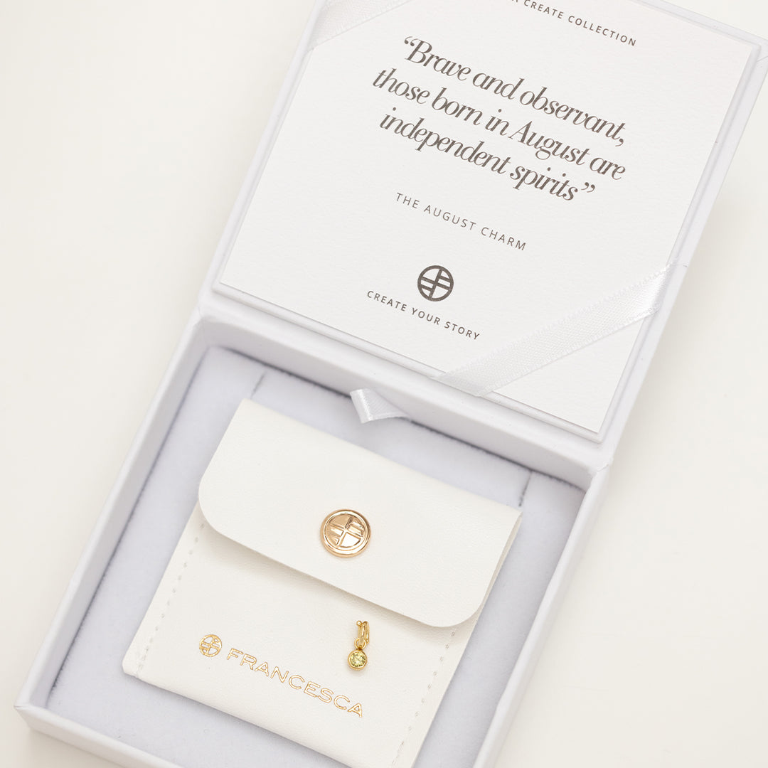 August Aura Birthstone Charm - Peridot Jewelry for August Birthdays, Gifts & Special Occasions | Perfect for Necklaces, Bracelets & Keepsakes
