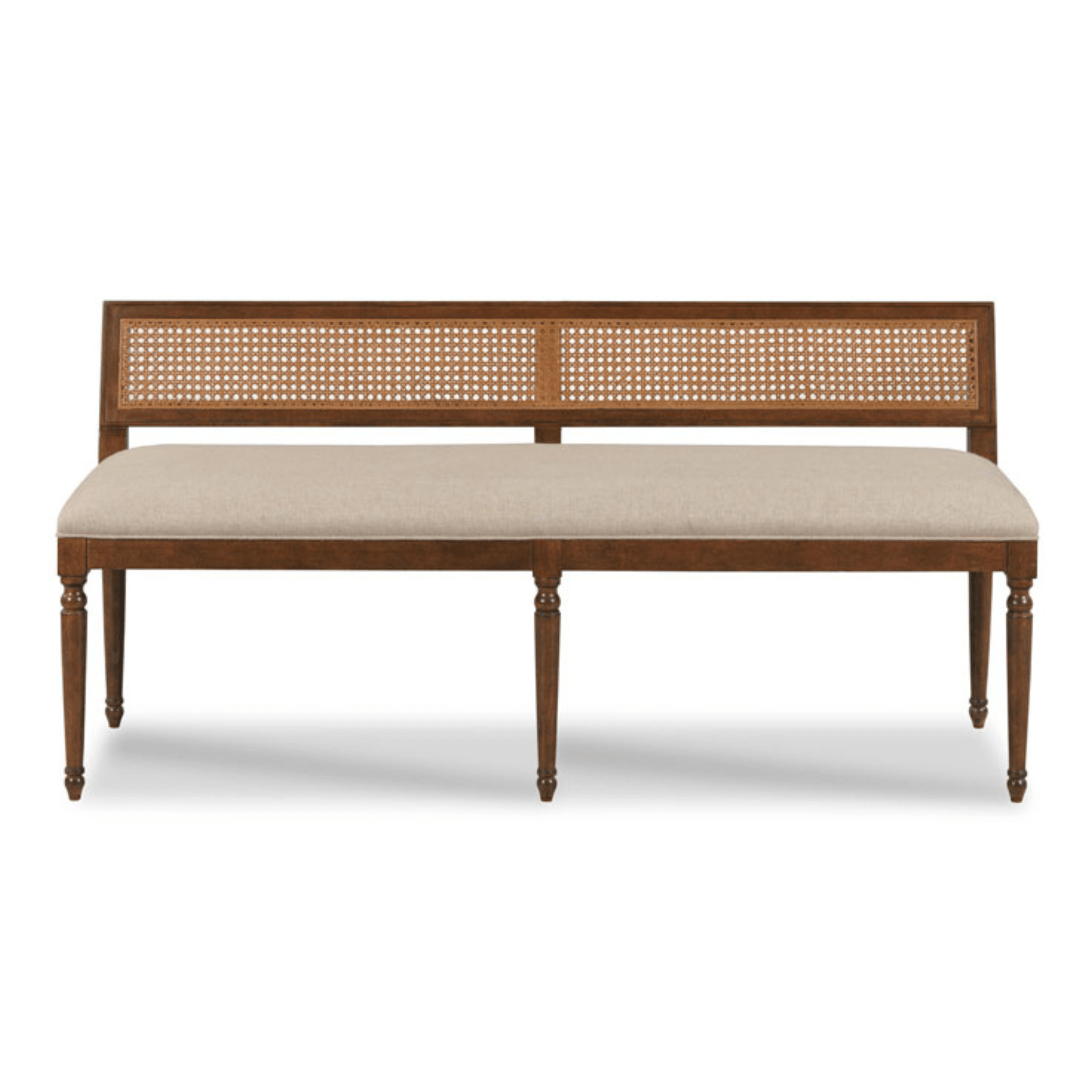 Colette Cane & Hardwood Bench - Stylish and Durable Wooden Seat for Home, Patio, or Garden Decor - Perfect for Indoor and Outdoor Use