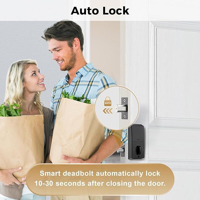 Arpha D100 Electronic Keypad Deadbolt Lock - Auto Locking, Anti-Peeking, Keyless Entry for Home Security - Perfect for Front Door, Back Door & Apartment Use