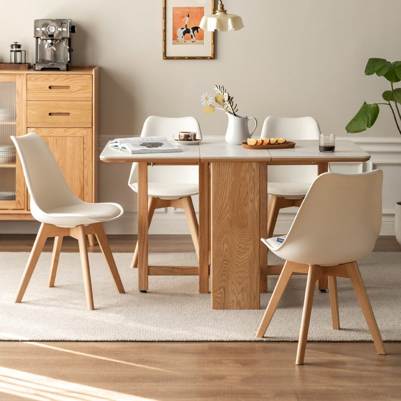 Premium Solid Wood Eames Dining Chairs Set of 4 - Beech & Oak Mid-Century Modern Style - Perfect for Dining Room, Kitchen, Office or Lounge Area