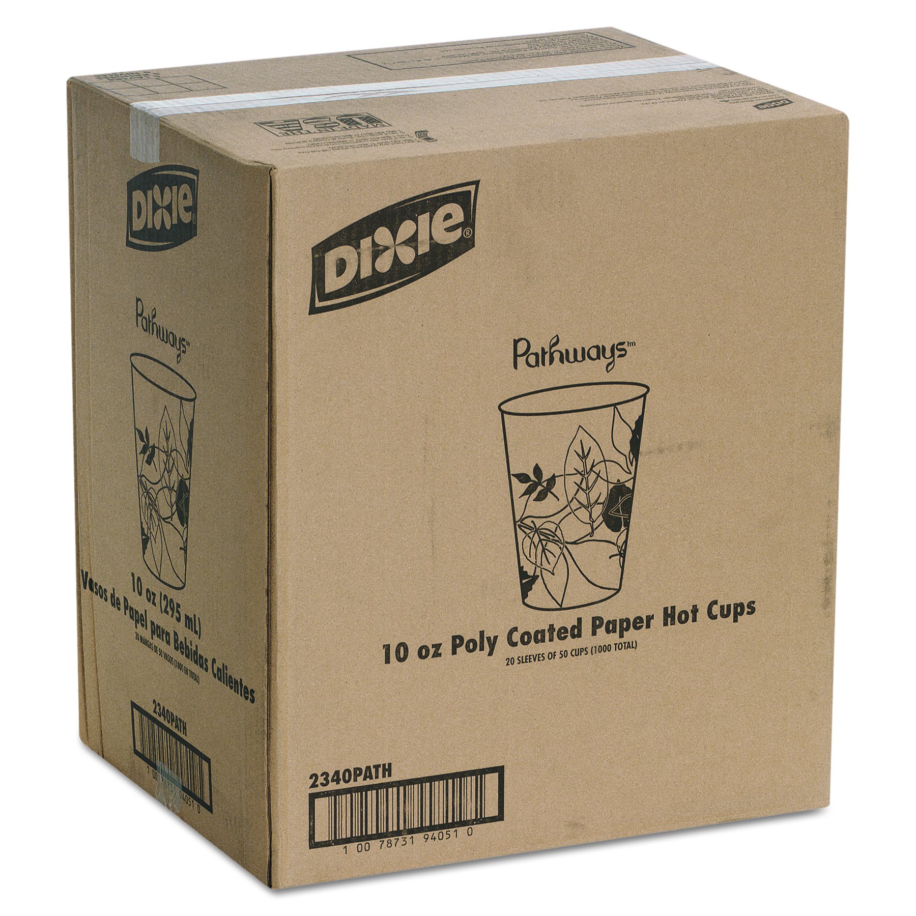 Dixie 2340PATH 10 oz Paper Hot Cups - Case of 1000 Disposable Coffee Cups for Office, Cafes & Events | Hot Beverage Drinkware for Tea, Coffee & Cocoa