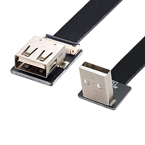 Chenyang CY Up Angled Flat Slim FPC USB 2.0 Type-A Male to Female Extension Cable (20cm) - High-Speed Data Transfer for FPV Drones, Disk Drives, Scanners & Printers | Perfect for Office, Home & DIY Electronics Projects