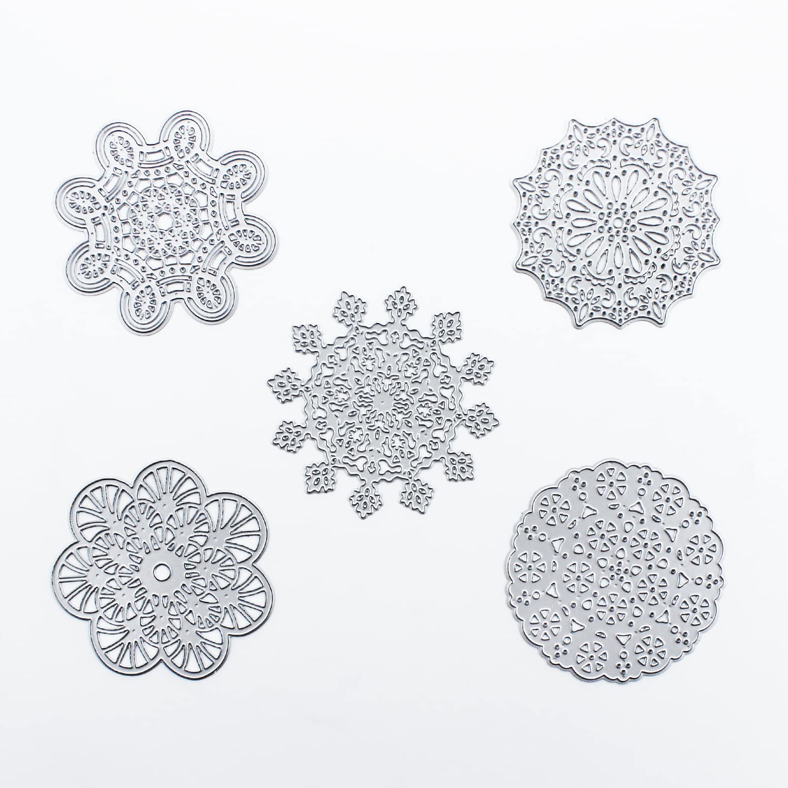 5-Piece Metal Die Cutter Set - Mini Cute Doilies & Scrapbook Cutting Stencils for Card Making, DIY Crafts (3.15