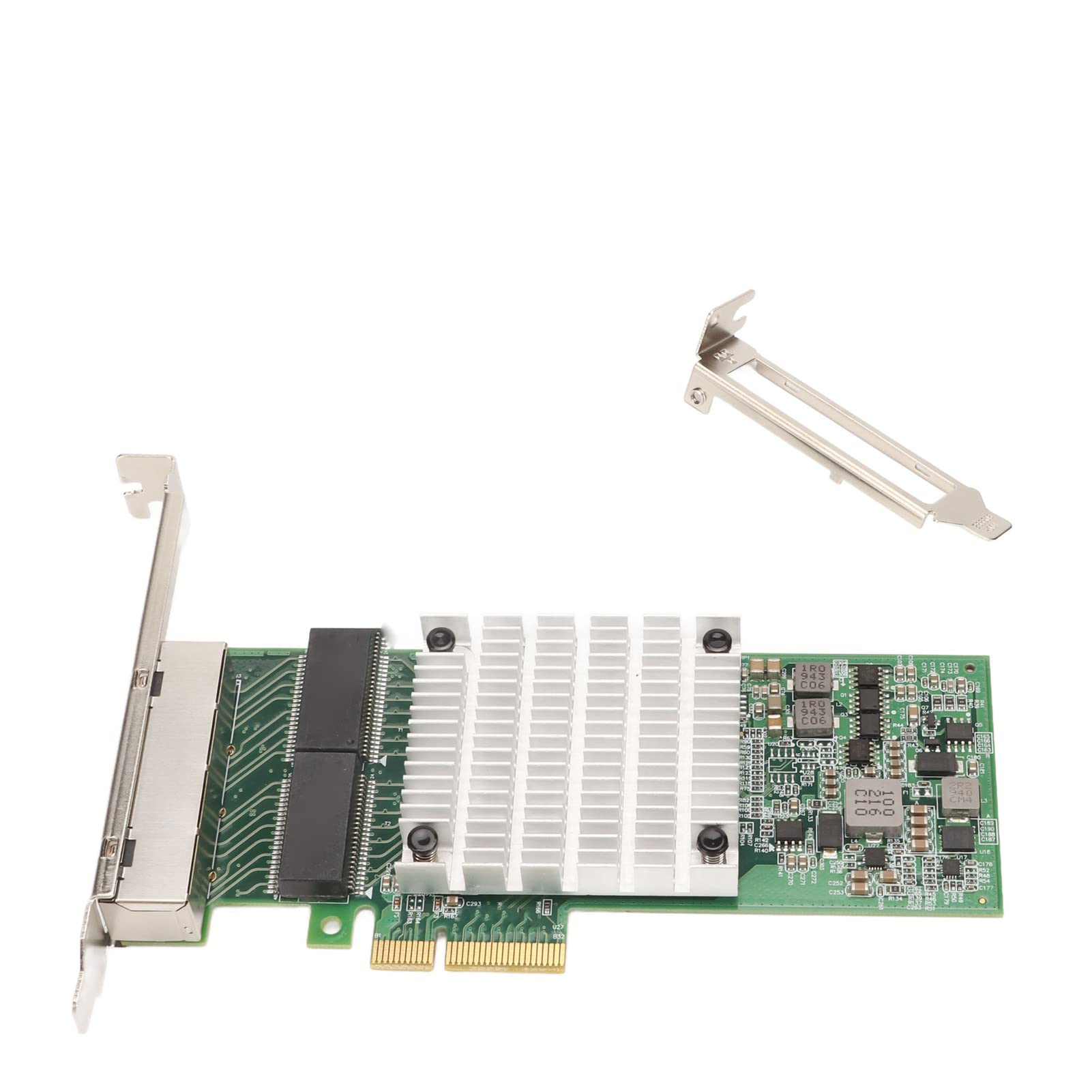 4 Port Gigabit Ethernet PCIe Network Card with Large Aluminum Heat Sink, Gold-Plated RJ45 Ports for Desktop PC & Server - High-Speed Stable Connection for Gaming/Streaming/Data Center/Office Use