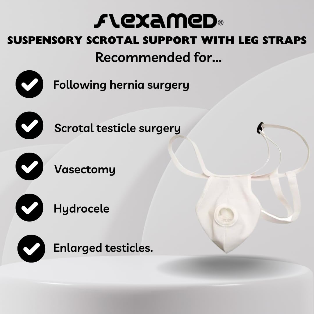 Adjustable Scrotal Support with Comfortable Leg Straps - Small Size for Men - Ideal for Post-Surgery Recovery, Sports & Daily Comfort