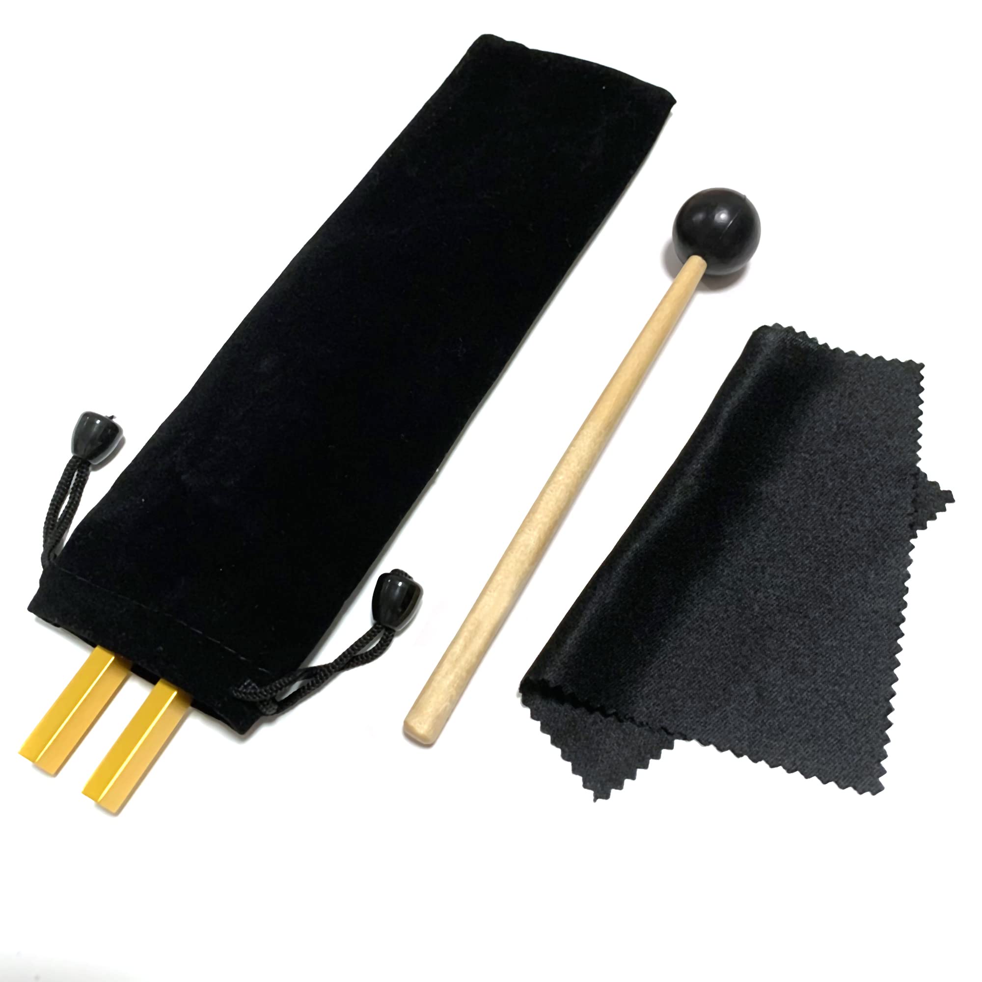 528Hz Tuning Forks Set for DNA Repair & Sound Healing Therapy - 5 Pack Golden Forks with Black Silicone Hammer - Perfect for Meditation, Energy Work & Chakra Balancing
