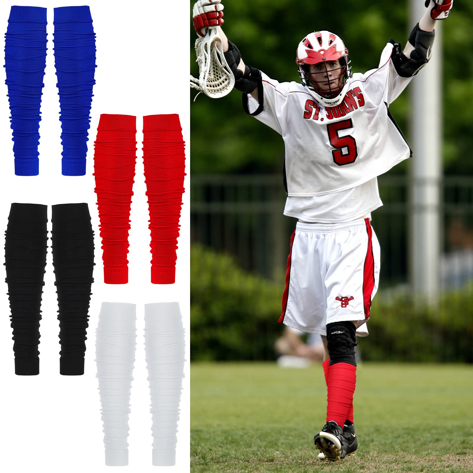 Vicenpal Football Leg Sleeves - Calf Compression Sleeves for Men & Women, Breathable Sports Leg Socks for Running, Soccer, Basketball & Workout (Pair)