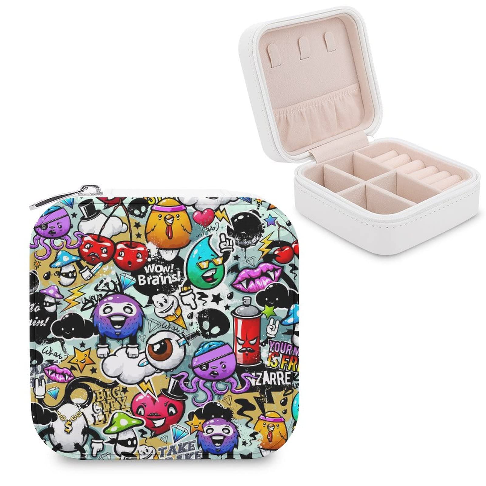Women's Small PU Leather Jewelry Box - Travel Jewelry Organizer Case with Storage Compartments for Rings, Earrings, Necklaces & Bracelets | Perfect for Travel, Home Display & Gift Giving
