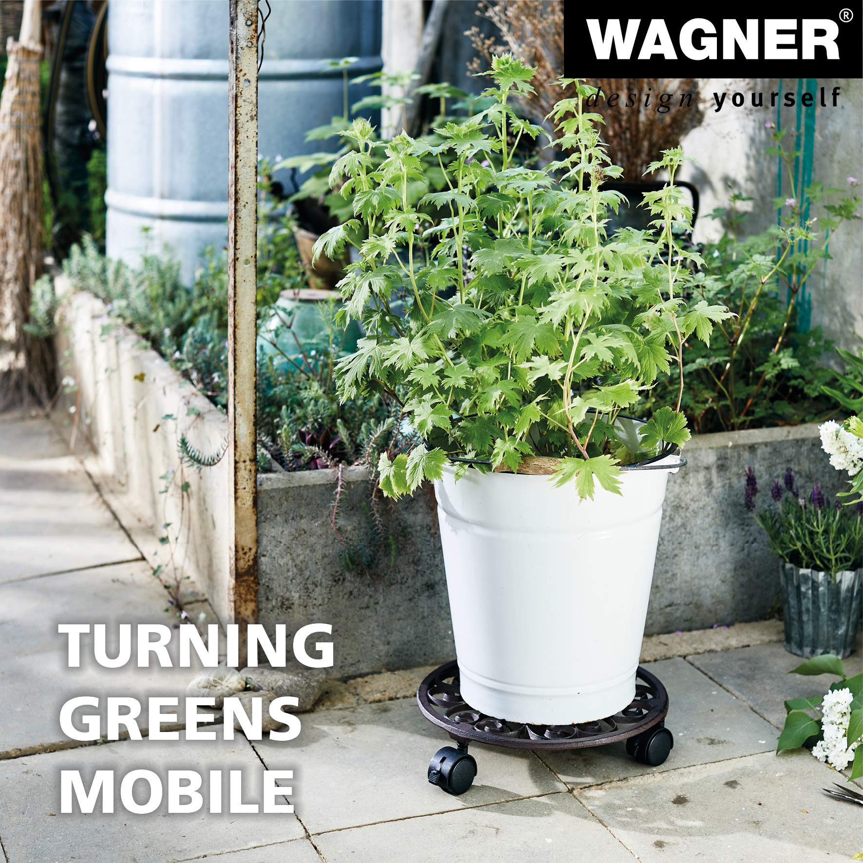 20092501 Multi-Roller Anti-Tip Gardening Wagon - Heavy Duty Cast Iron Utility Cart for Yard Work, Landscaping & Farm Use | Perfect for Transporting Soil, Plants & Gardening Tools