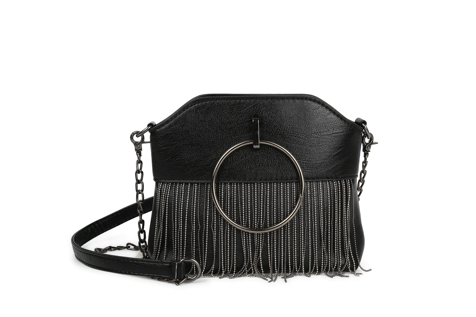 Y2K Punk Gothic Fringe Shoulder Bag for Women - Vintage Tassel Tote Crossbody Handbag - Funky Rock Fashion Accessory for Concerts, Parties & Everyday Outfits