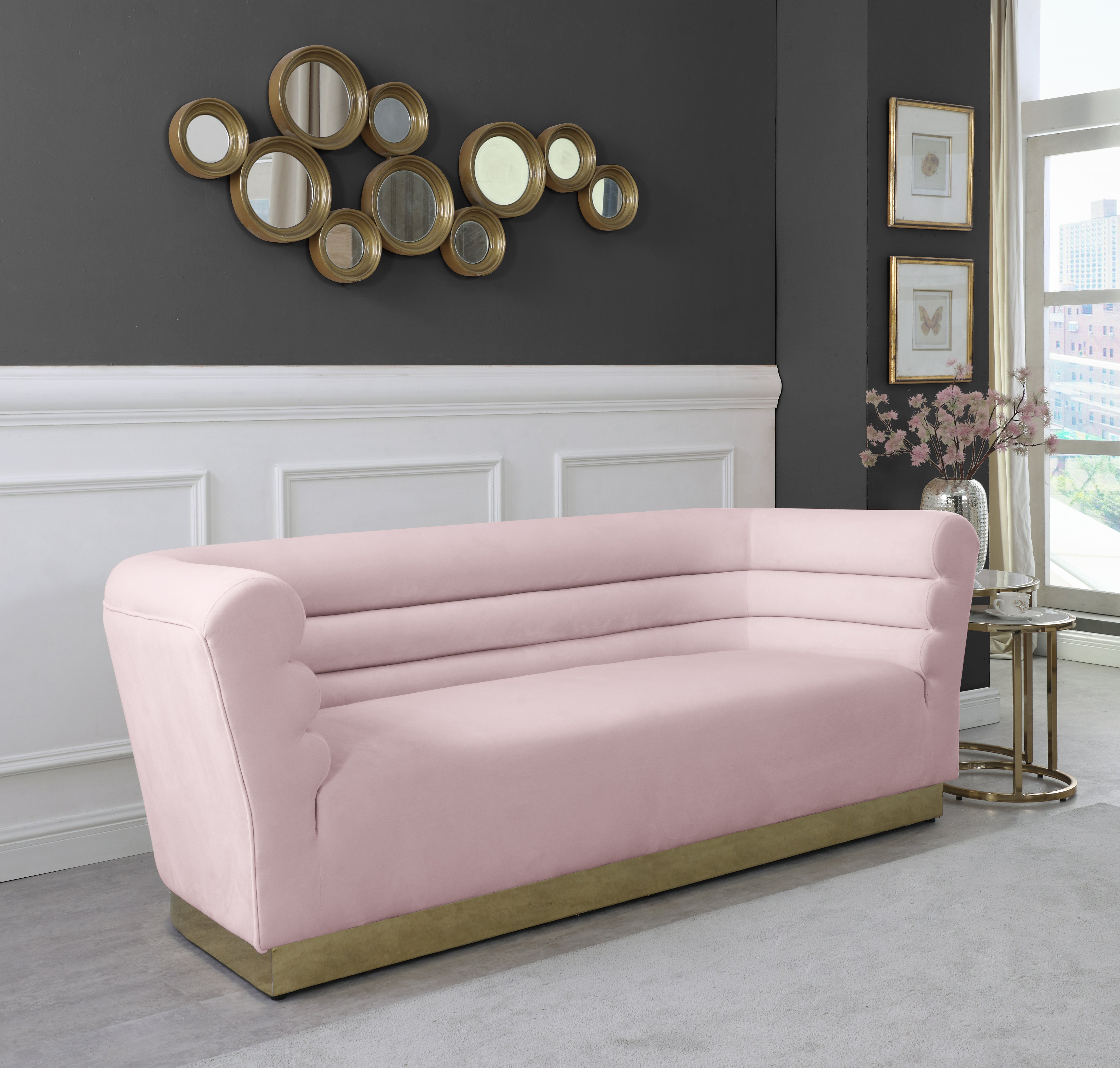 Luxury Bellini Velvet Sofa - Modern Plush Upholstered Couch for Living Room, Lounge & Home Decor - Soft Comfortable Sectional Sofa for Apartment, Dorm or Office