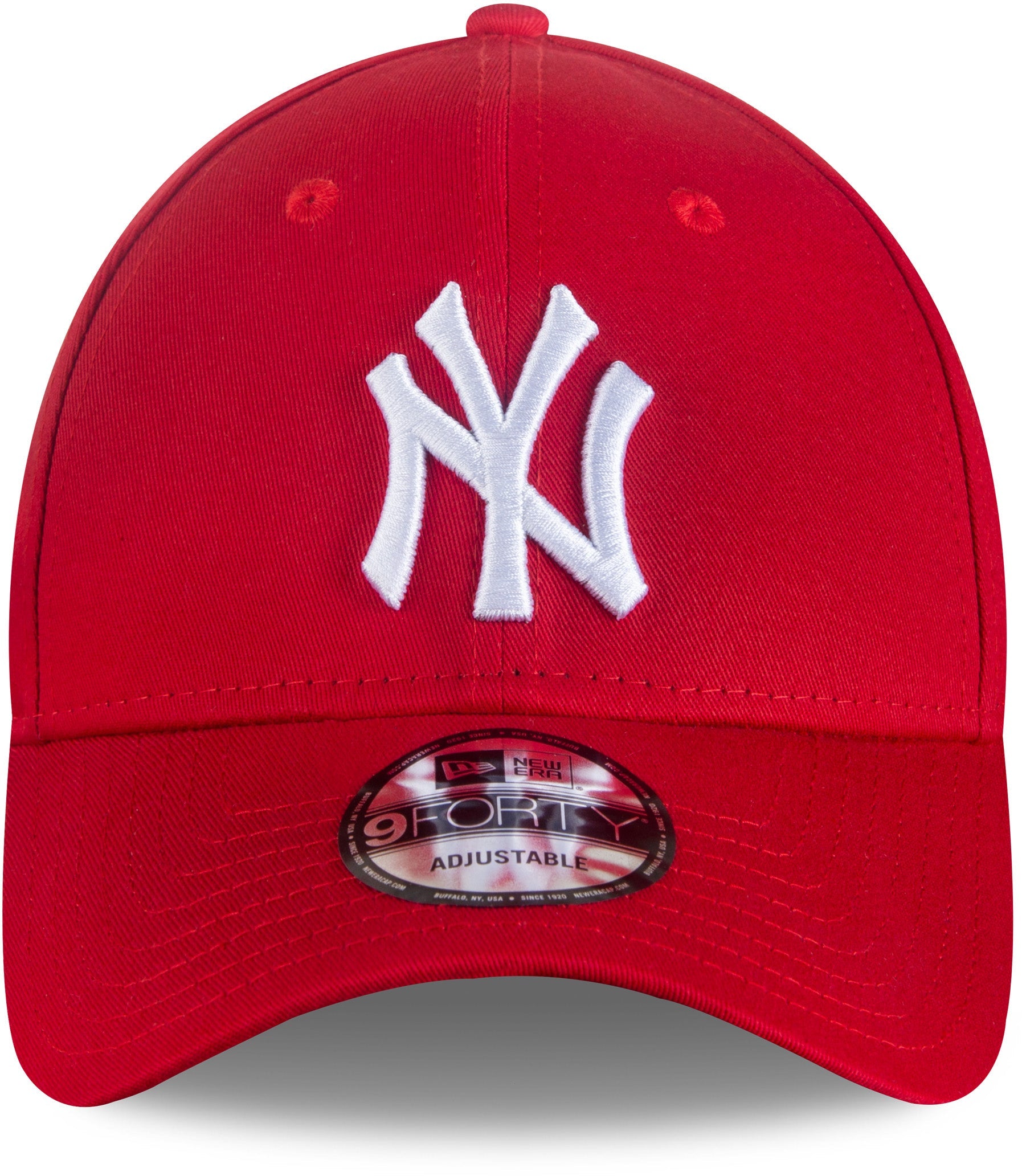 New York Yankees New Era 9Forty League Basic Scarlet Baseball Cap for Men & Women - Official MLB Team Logo Hat for Sports Fans, Casual Wear & Outdoor Activities