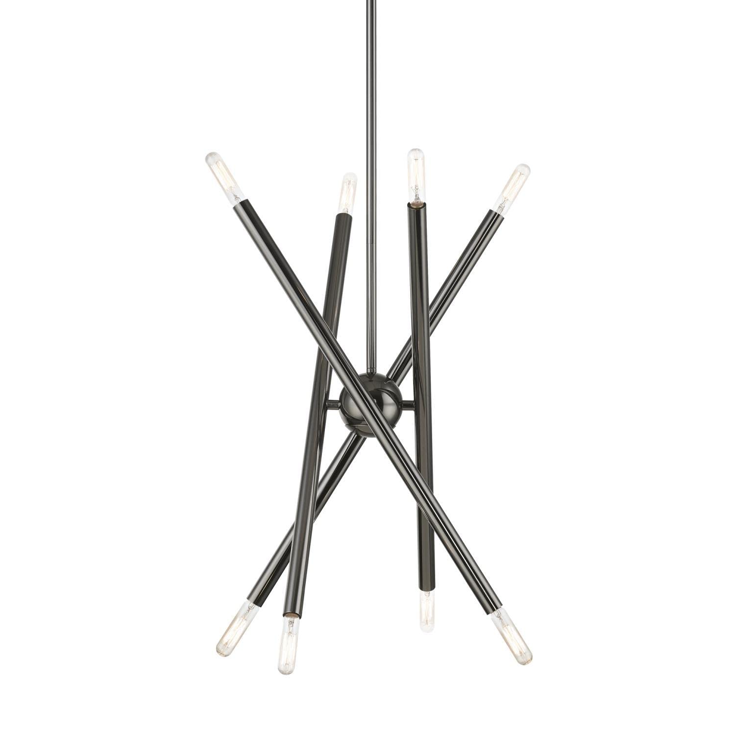 Livex Lighting 46774-46 Soho Black Chrome Chandelier - Elegant Ceiling Light Fixture for Dining Room, Bedroom & Living Room Decor