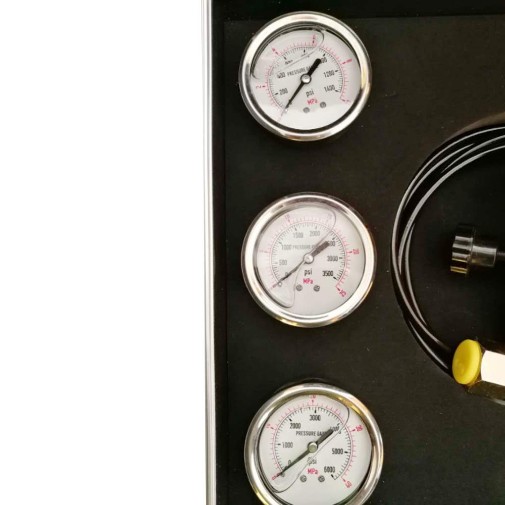 Hydraulic Accumulator Nitrogen Charging Kit 100-400 Bar with Pressure Gauge, 2M Hose & Gas Valve Test Set - Professional Hydraulic System Maintenance Tool for Construction, Mining & Industrial Equipment (USA Stock)