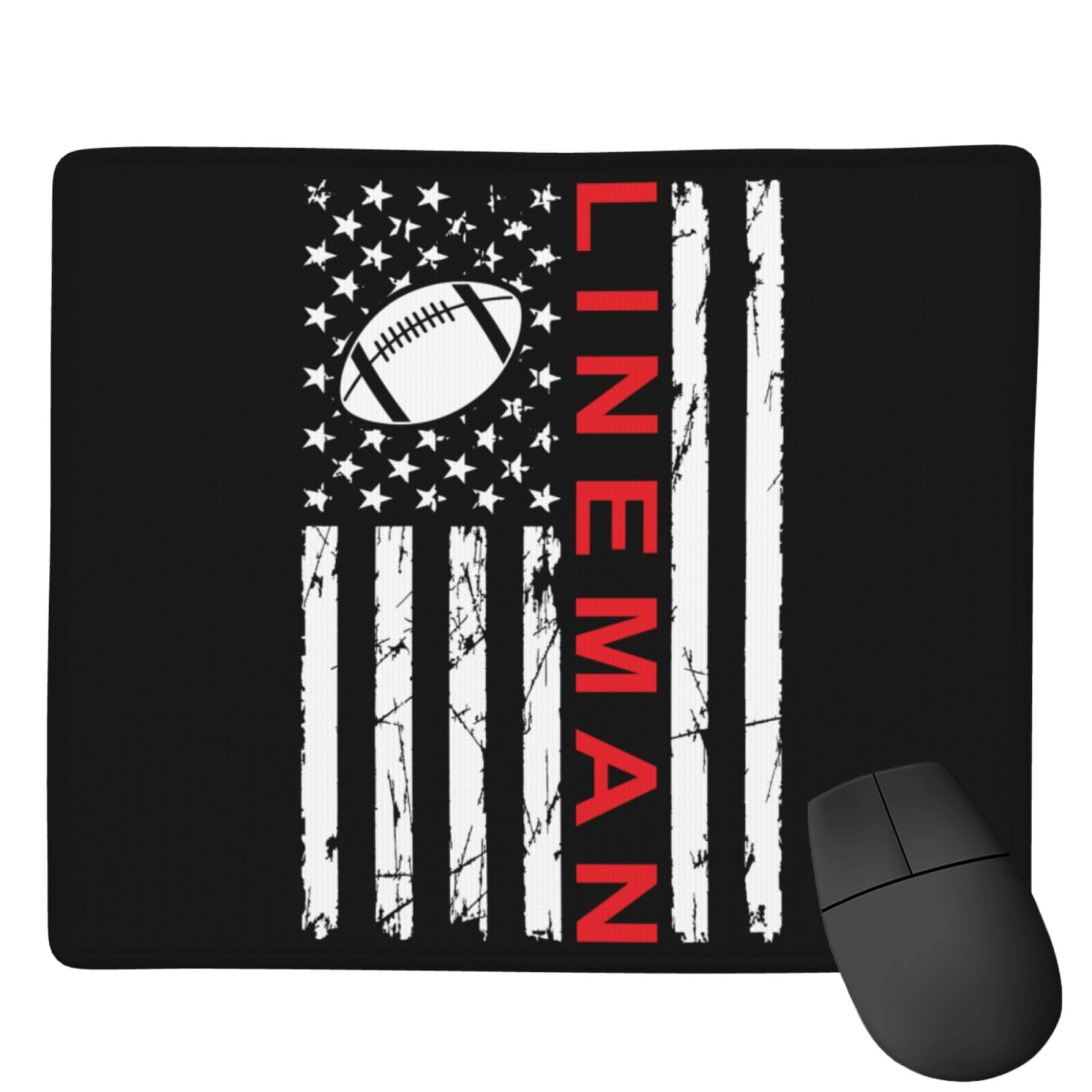 SIYTUAU USA Flag American Football Mouse Pad - Waterproof, Non-Slip Rubber Gaming Mousepad (7x9 inches) for Office, Laptop & PC - Perfect for Sports Fans & Gamers