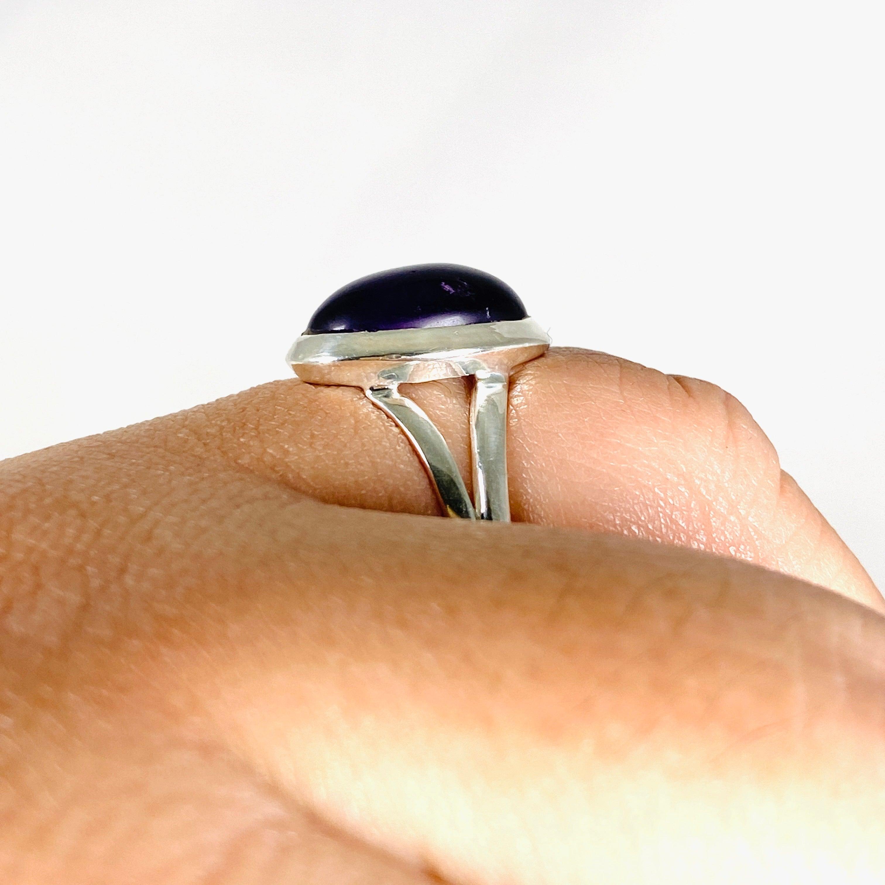 Amethyst Oval Ring for Women - Size 10 - KRGJ2951 - Elegant Purple Gemstone Jewelry for Everyday Wear & Special Occasions