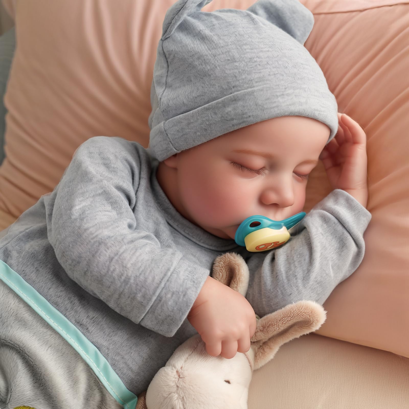 JIZHI 17 Inch Lifelike Reborn Baby Doll - Realistic Newborn Baby Boy Doll with Poseable Vinyl Body & Feeding Kit | Perfect Gift for Kids 3+ | Great for Role Play, Parenting Practice & Collectors