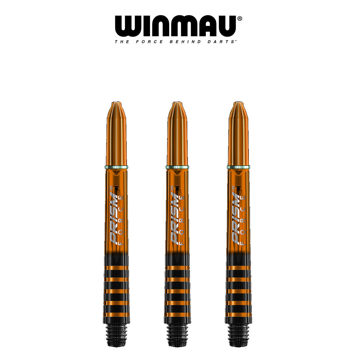 WINMAU Prism Force Ring Lock Dart Shafts - Professional Darts Accessories for Steel Tip Darts - Orange Color - Perfect for Tournaments, Practice & Home Game Rooms