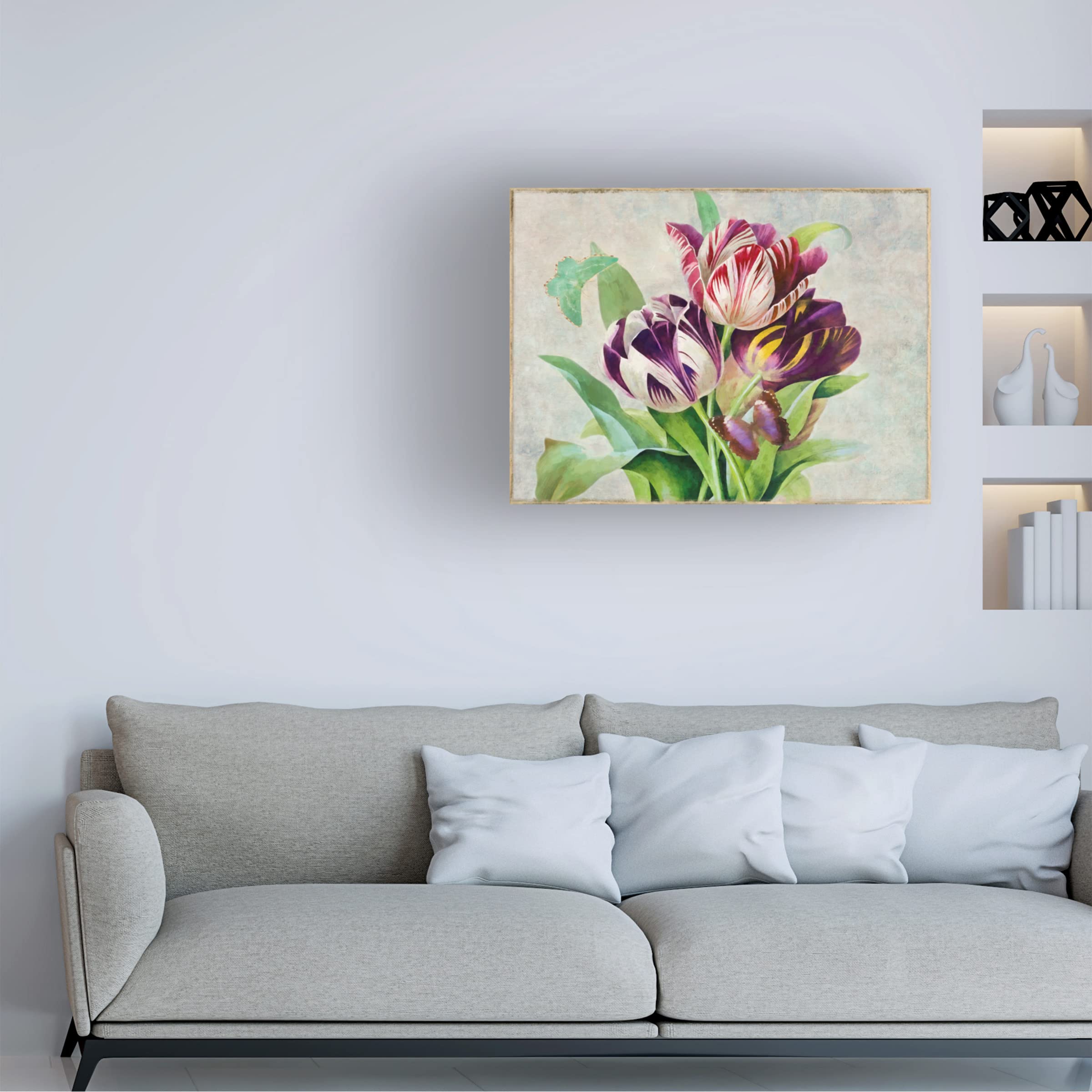 Trademark Fine Art 'Bouquet Tulips I' Floral Canvas Wall Art by Cora Niele - Perfect for Living Room, Bedroom & Office Decor