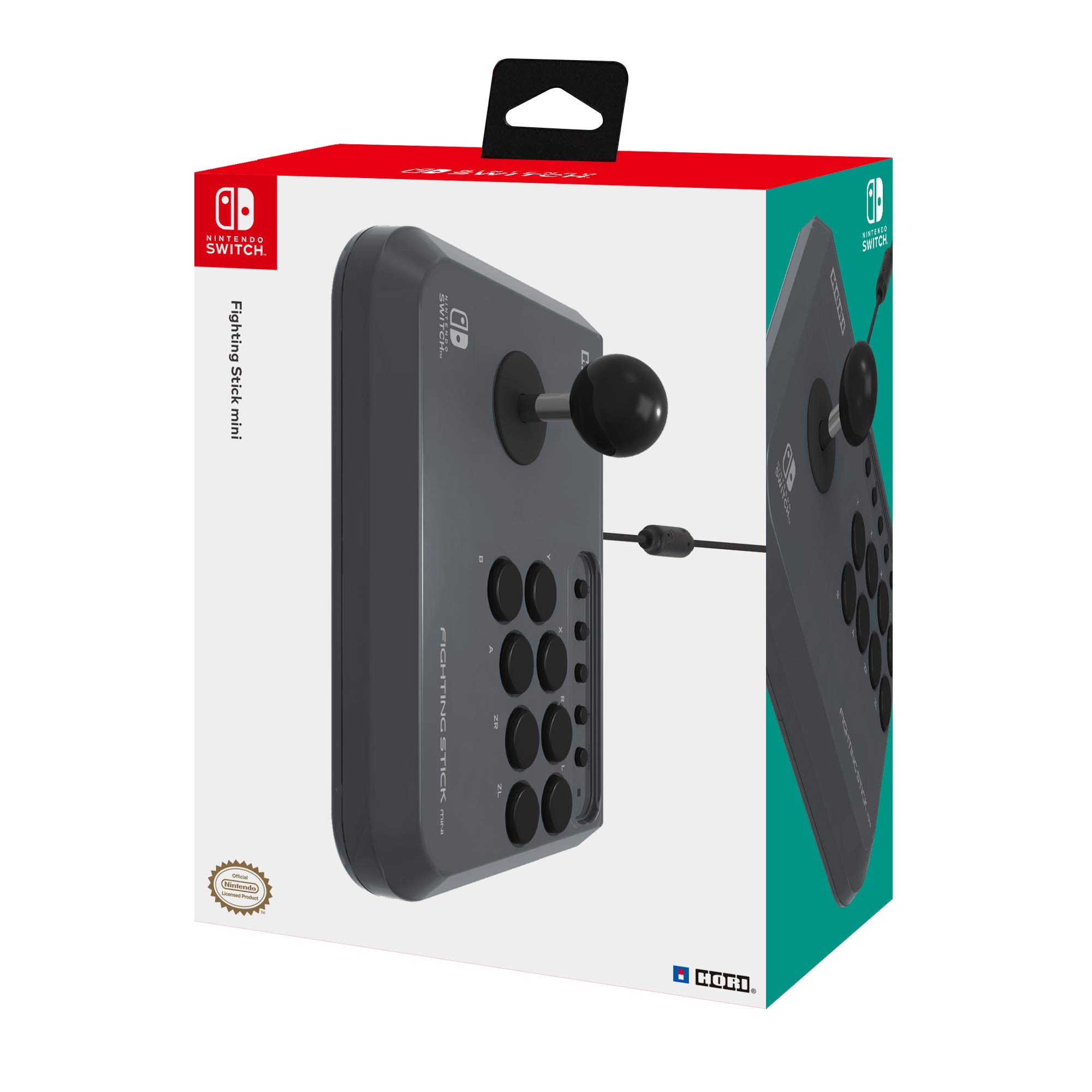 Official Hori Nintendo Switch Fighting Commander Mini - Licensed Switch Fighting Stick for Pro Gaming - Perfect for Super Smash Bros, Street Fighter & Competitive Play