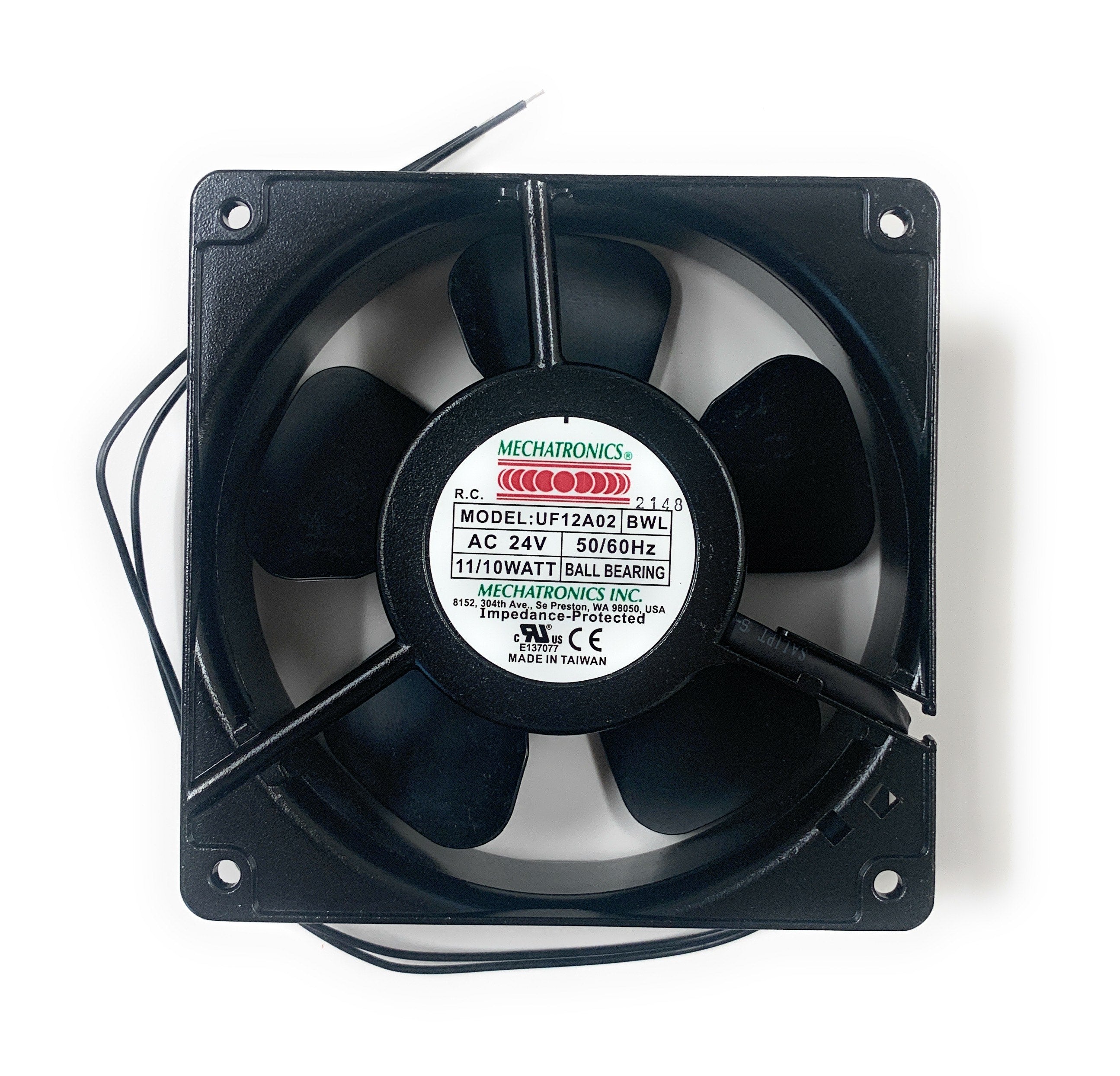 120x120x38mm 24V AC Low Speed Cooling Fan - Mechatronics UF12A02 BWL for Electronics, Servers & Industrial Equipment Cooling